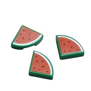 LEGO Watermelon 1/4 Round‎ Tile Lot 3 Pc 25269pb002 Decorated Replacement Food